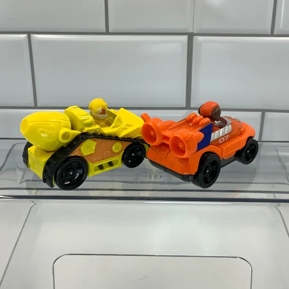 Spin Master Paw Patrol True Metal Rubble Zuma Diecast Yellow Orange 3in Set